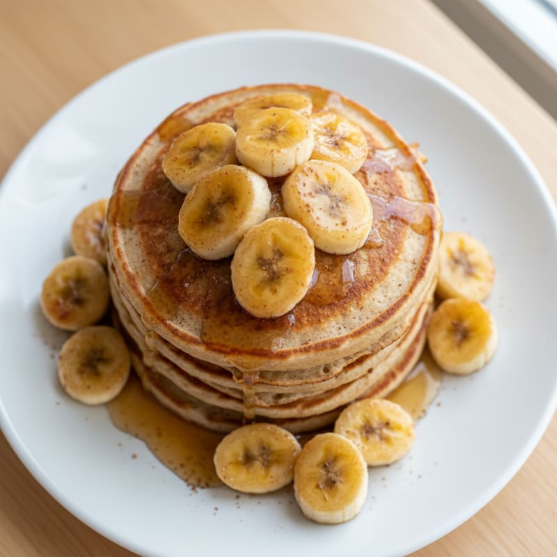 Caramelized Banana Pancakes with Maple Glaze