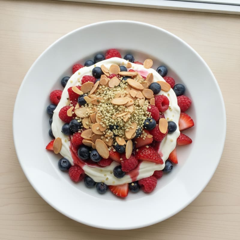Greek Yogurt Protein Parfait with Mixed Berries