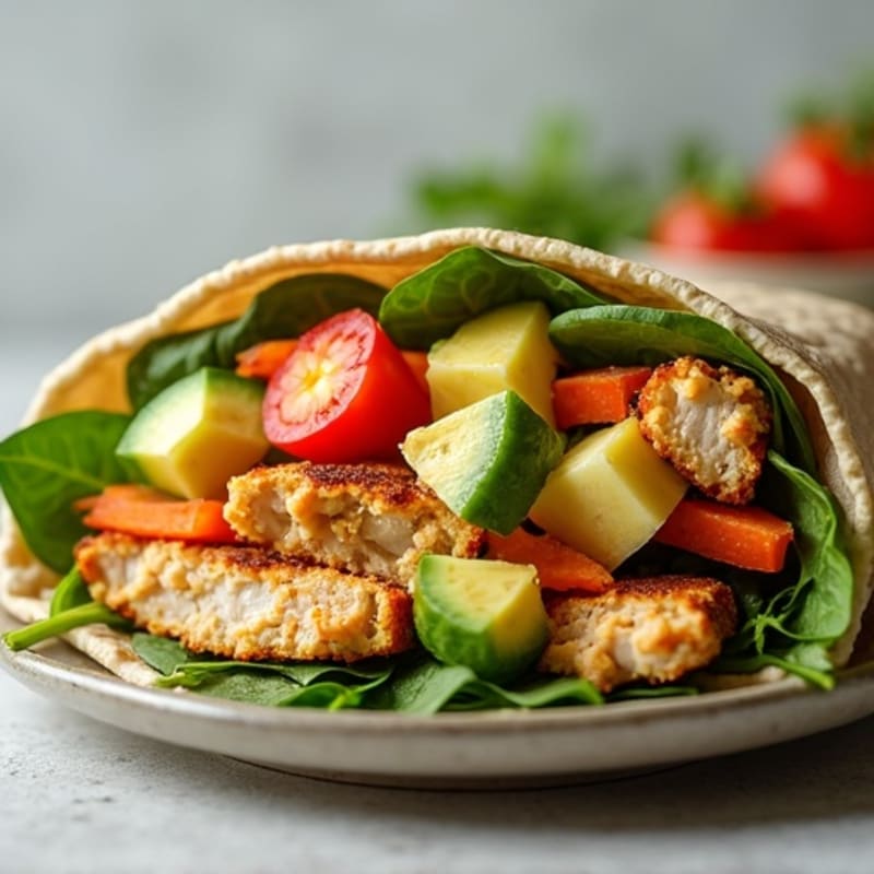Crunchy Rainbow Vegetable Hummus Wrap