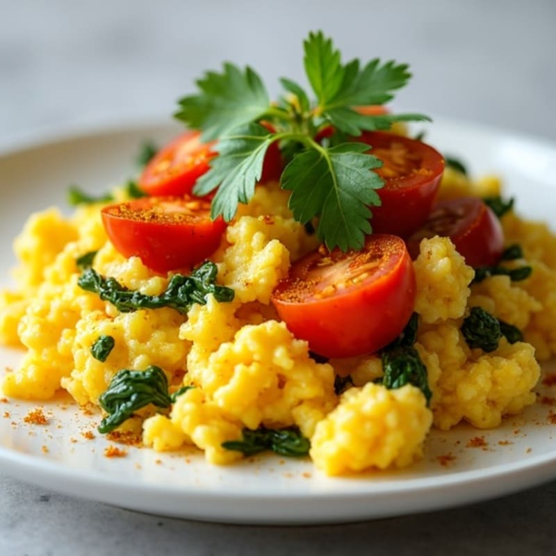 Masala-Spiced Fluffy Scrambled Eggs with Turmeric