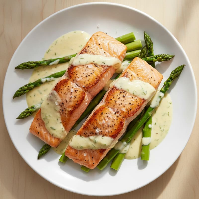Grilled Salmon with Lemon-Dill Sauce