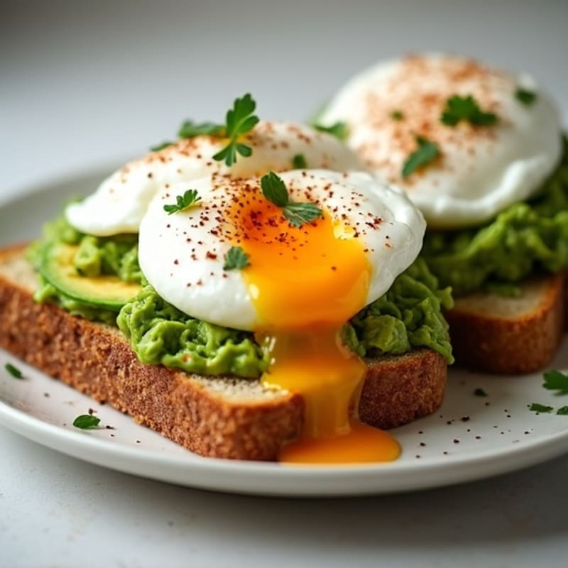 Whole Grain Avocado Toast with Poached Egg and Everything Bagel Seasoning