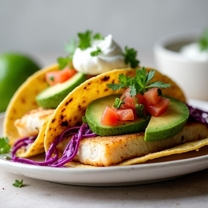 Cilantro-Lime Seasoned Fish Tacos with Fresh Avocado Salsa