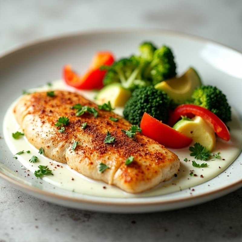 Creamy Spiced Chicken with Roasted Vegetables