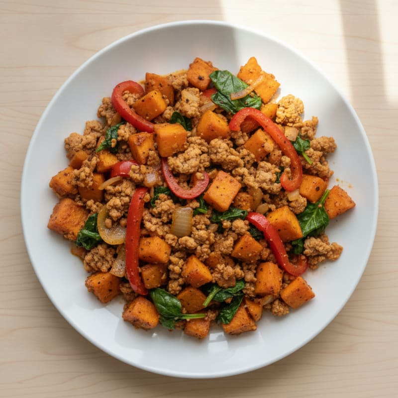 Ground Turkey and Sweet Potato Skillet