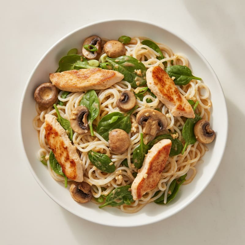 Mushroom Konjac Noodles with Savory Sauce