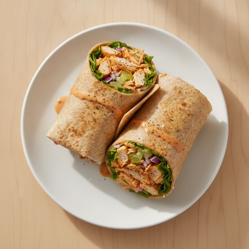 Buffalo Ranch Chicken Salad Wraps