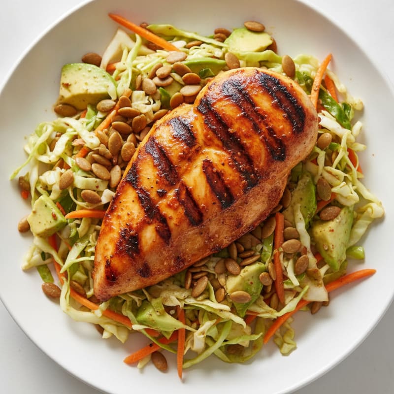 Grilled Chili-Lime Chicken with Crunchy Cabbage Slaw