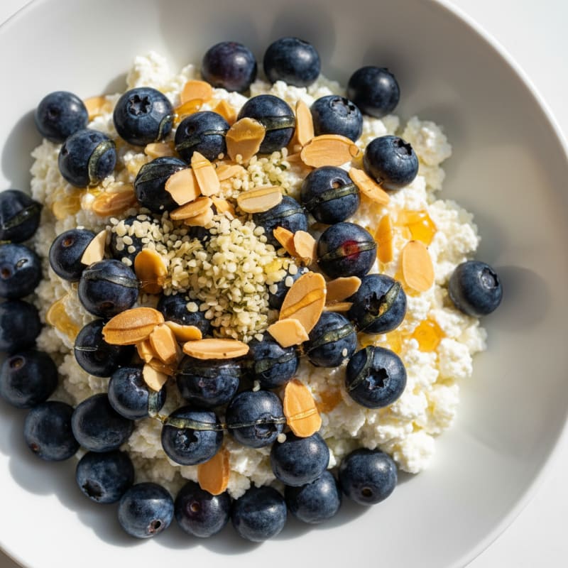 Cottage Cheese and Berry Protein Bowl with Almonds