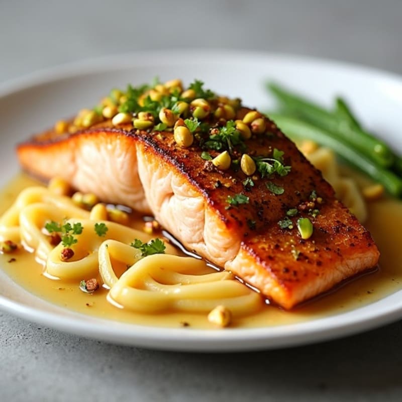 Crispy Pistachio-Crusted Salmon with Honey-Miso Glaze