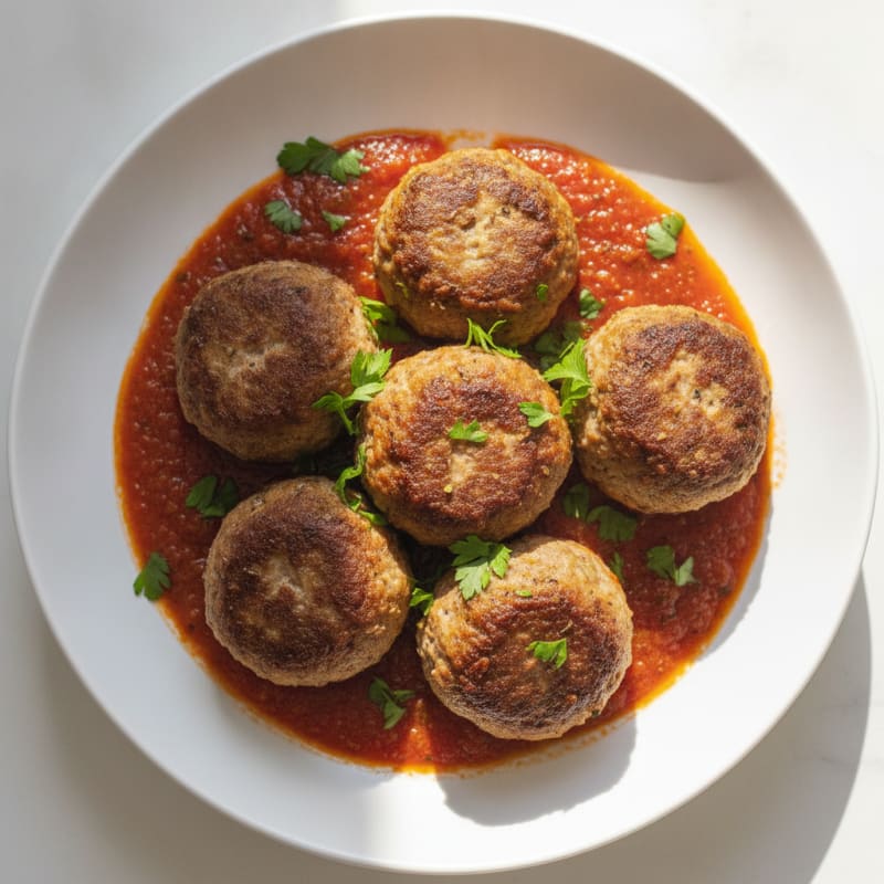 Herbed Lamb Meatballs in Zesty Tomato Sauce