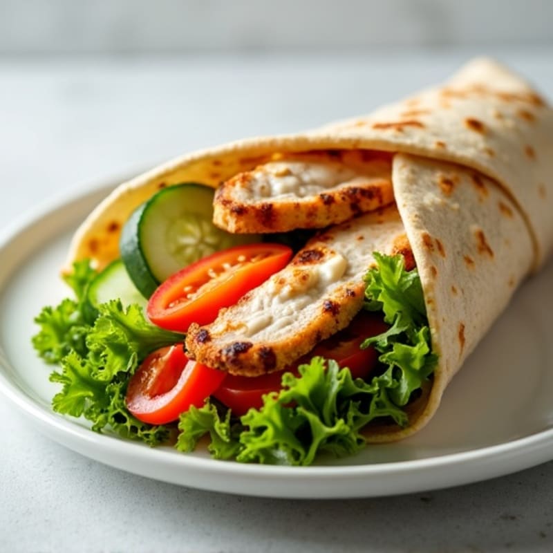 Crispy Grilled Chicken and Fresh Veggie Wrap