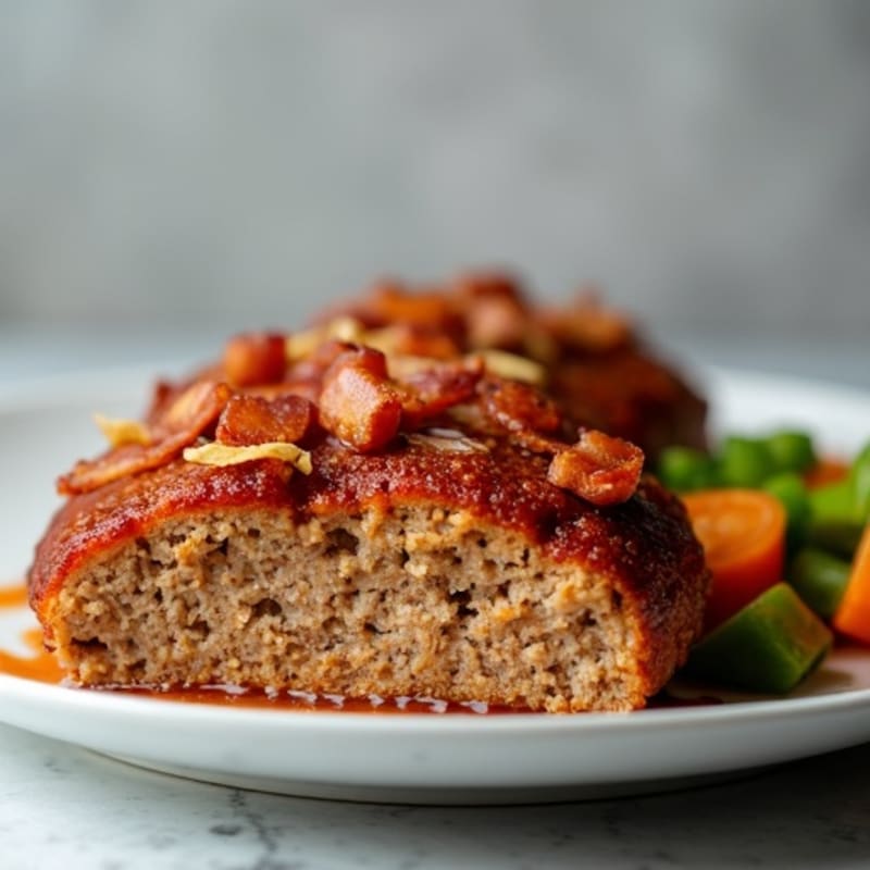 Lean BBQ Meatloaf with Crispy Bacon