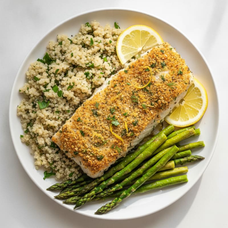 Herb-Baked Alaskan Cod with Lemon