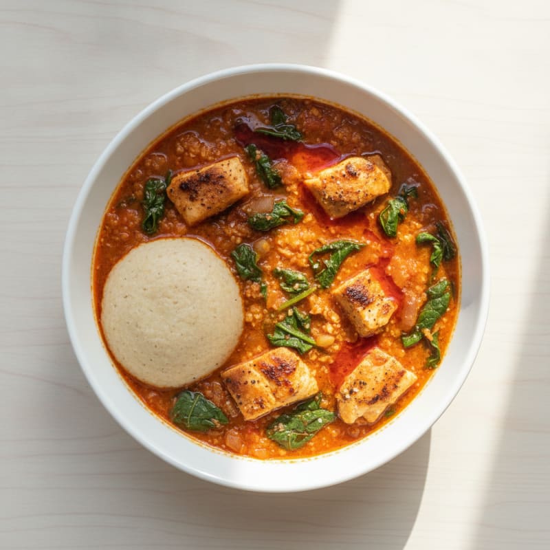 Egusi Soup with Oat Fufu