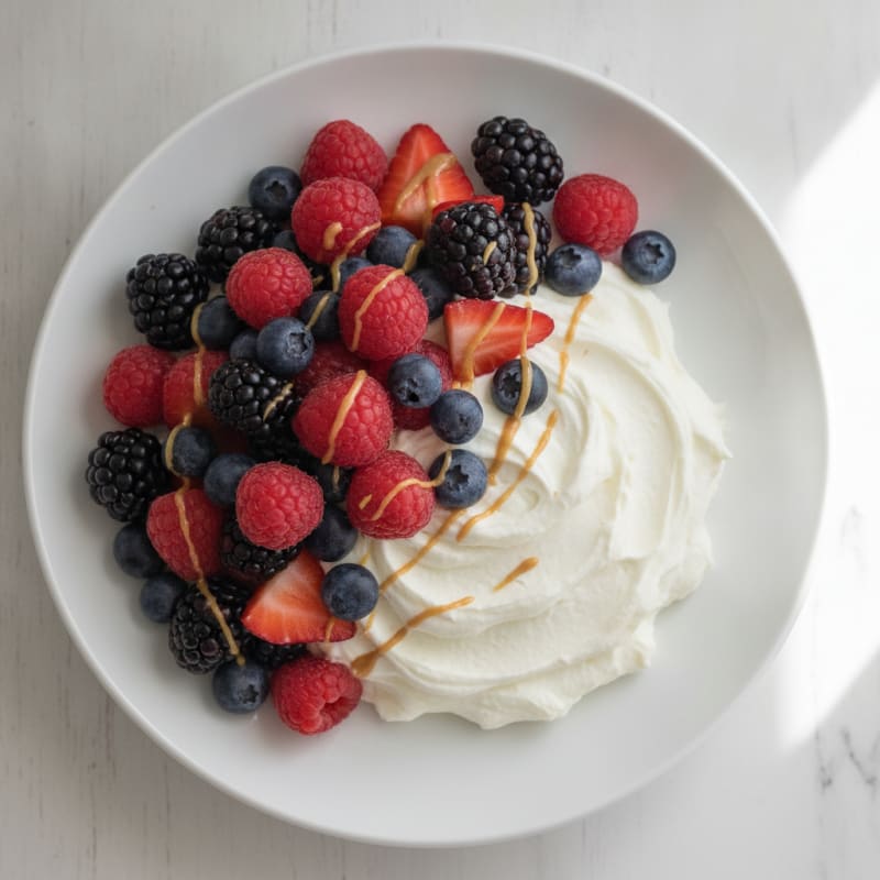 Silky Greek Yogurt Protein Mousse with Mixed Berries