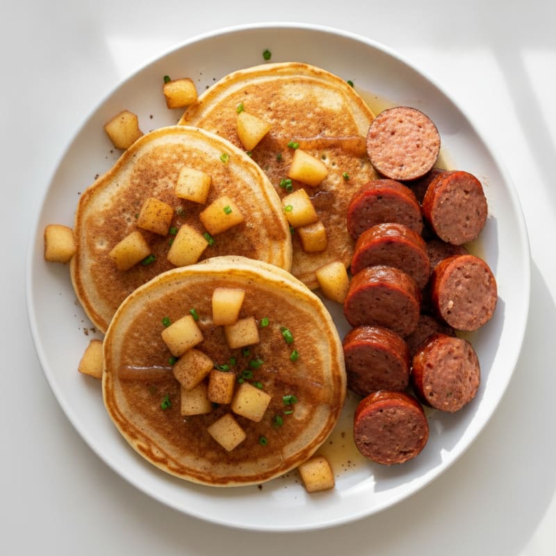 Smoked Sausage and Apple Pancakes