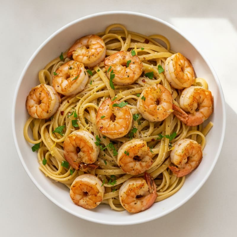 Garlic Butter Shrimp Scampi with Linguine