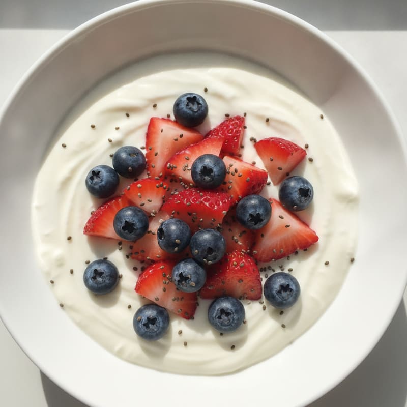 Silky Greek Yogurt Protein Pudding with Berries