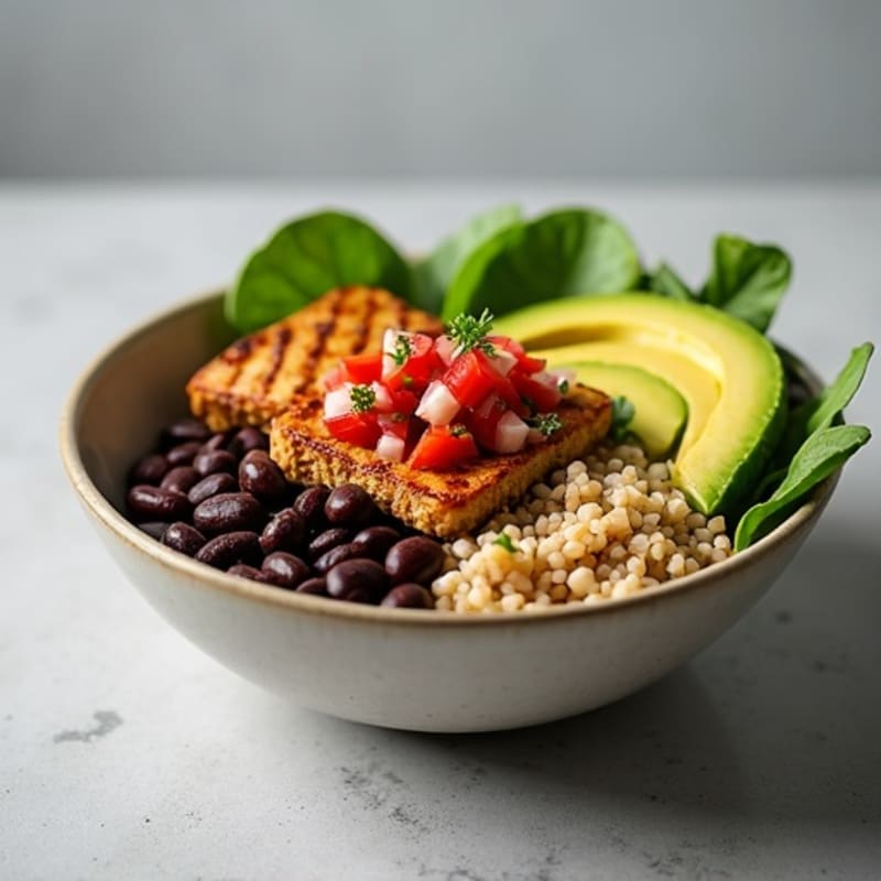 Black Bean Burrito Bowl with Fresh Avocado