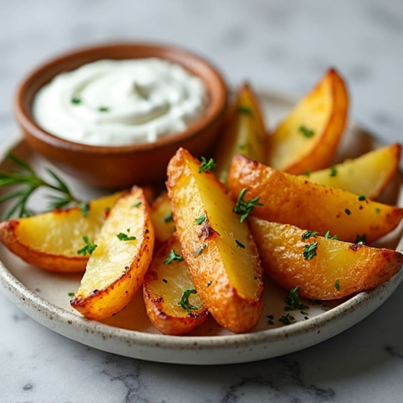 Crispy Herb-Roasted Potato Wedges with Garlic