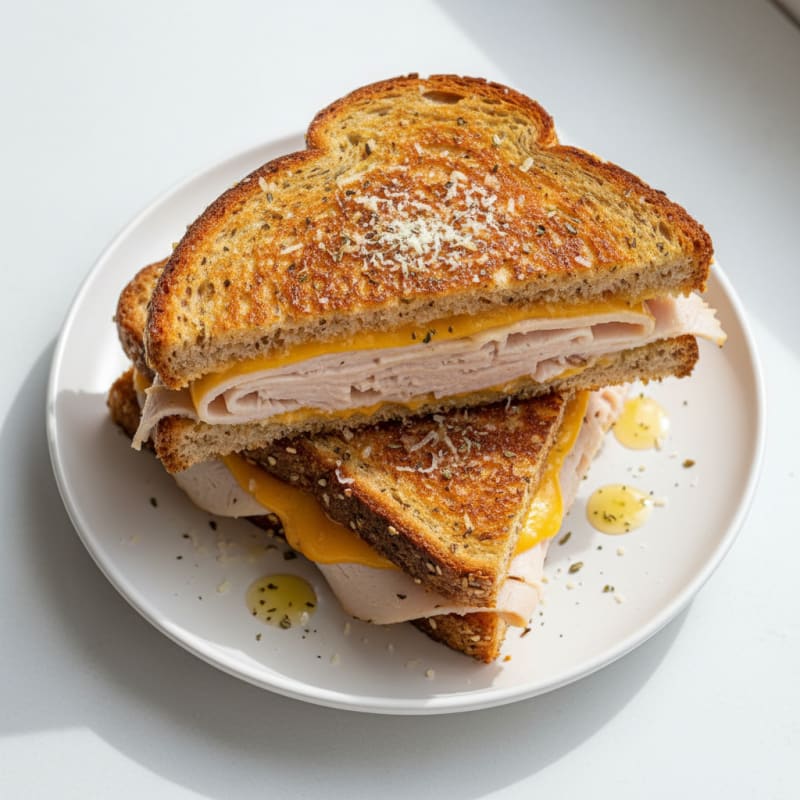 Crispy Golden Triple-Decker Grilled Cheese