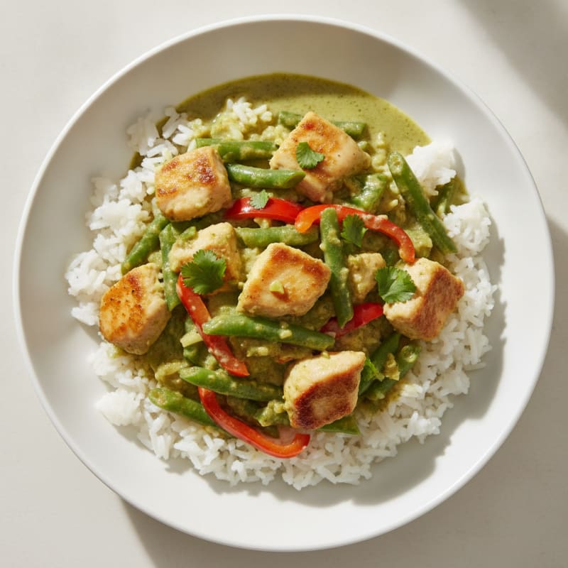 Chicken Green Curry with Jasmine Rice