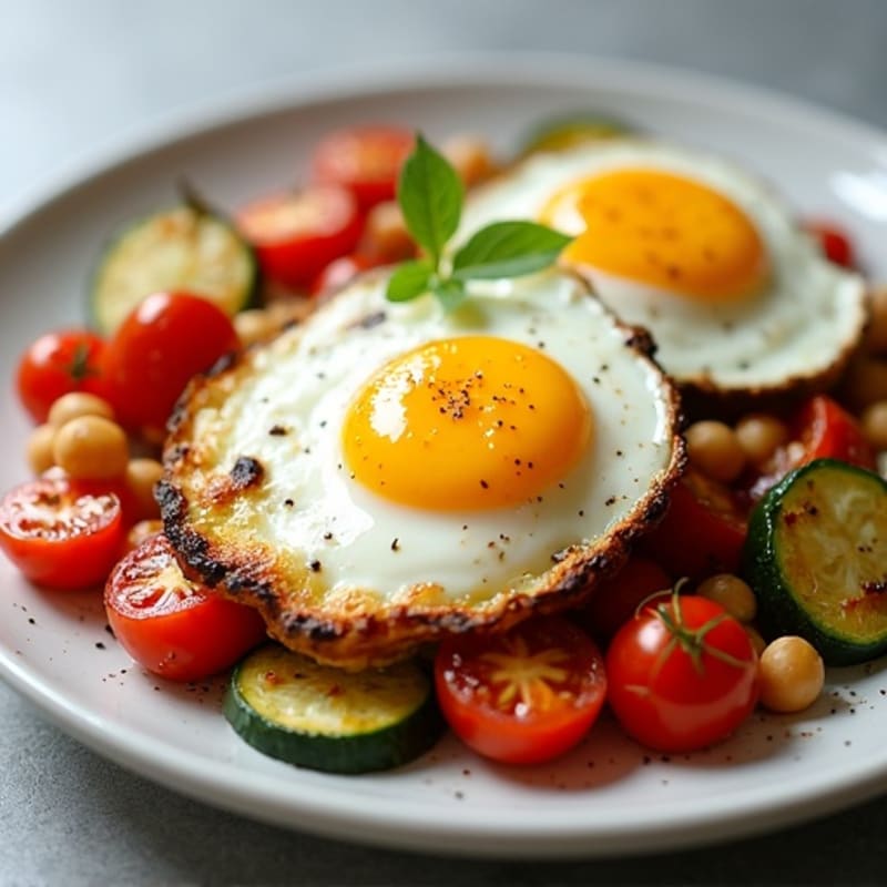 Sheet Pan Roasted Vegetables with Baked Eggs