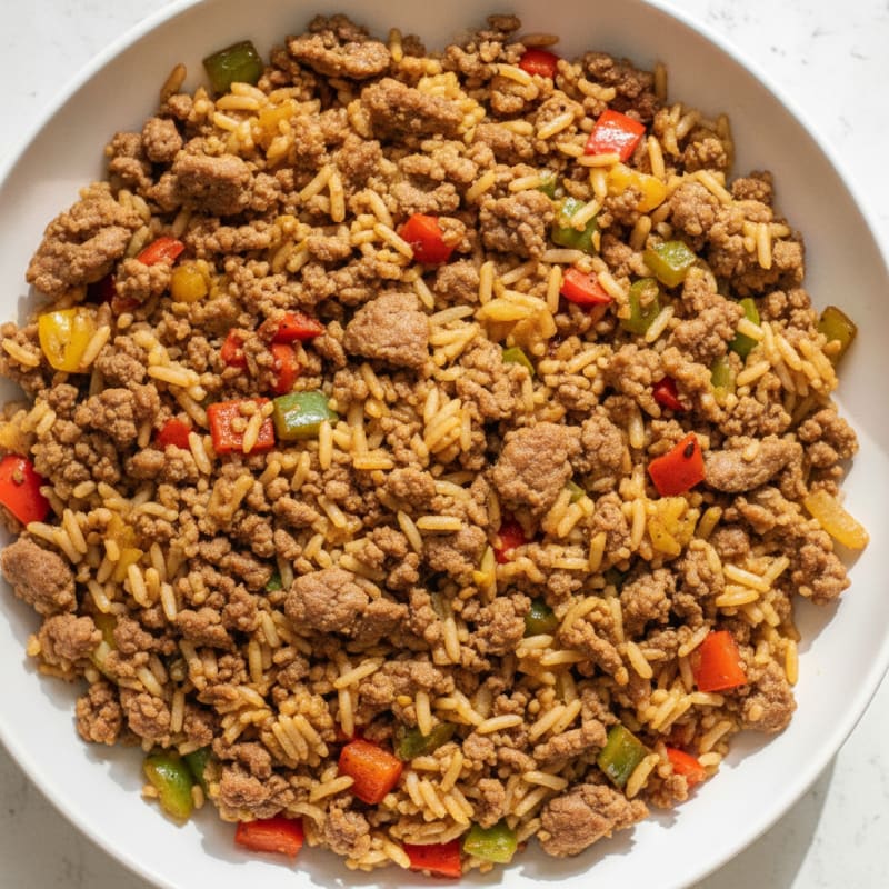 Savory Ground Beef and Rice Skillet