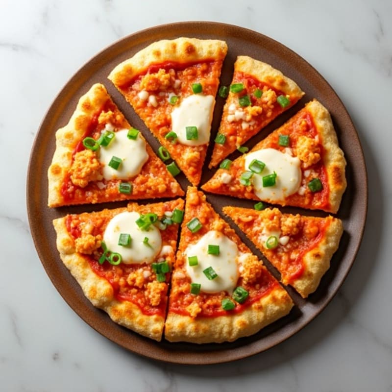 Crispy Cauliflower Crust Buffalo Chicken Pizza