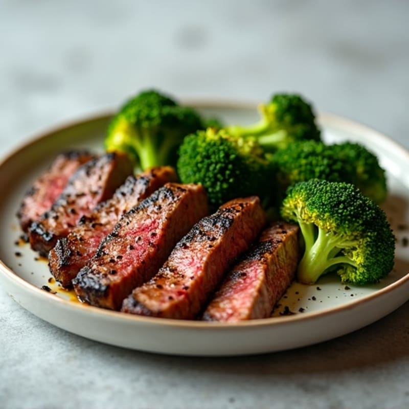 Seared Beef Strips with Roasted Broccoli