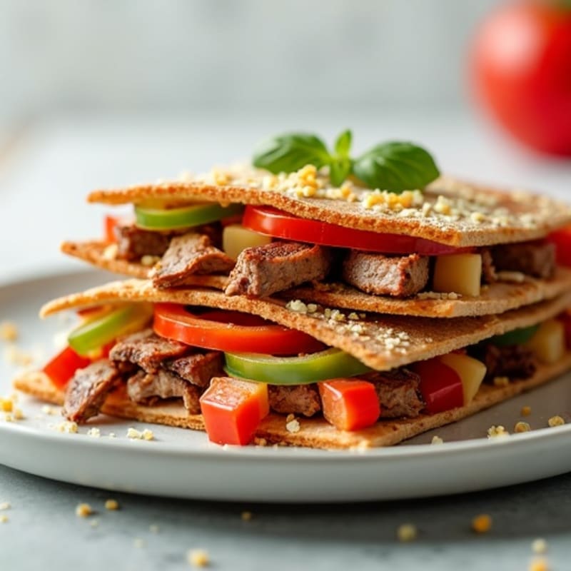 Crispy Whole Wheat Steak and Bell Pepper Quesadillas