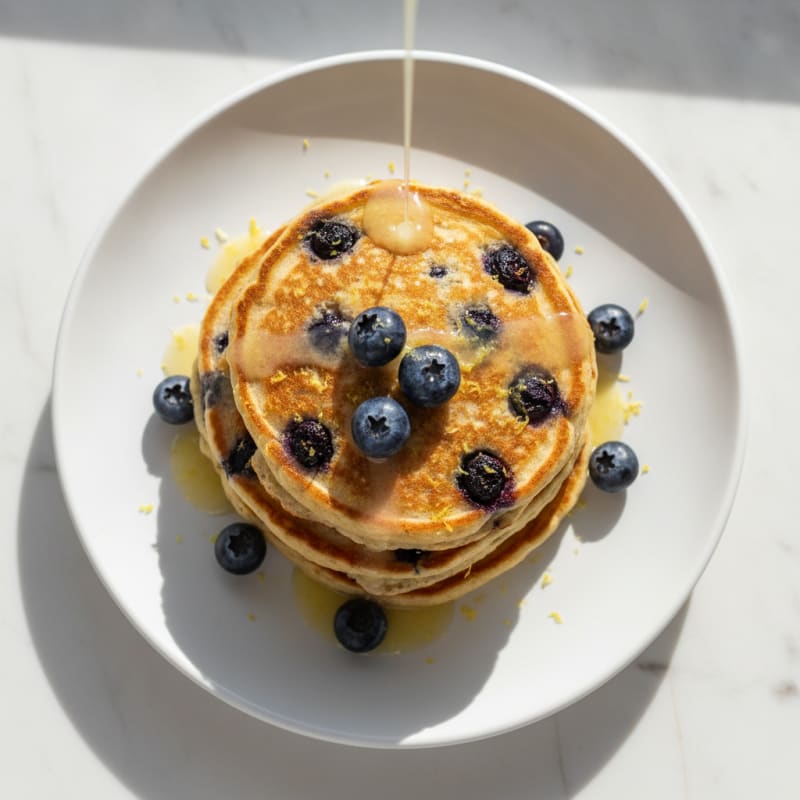 Blueberry Ricotta Pancakes with Lemon Zest