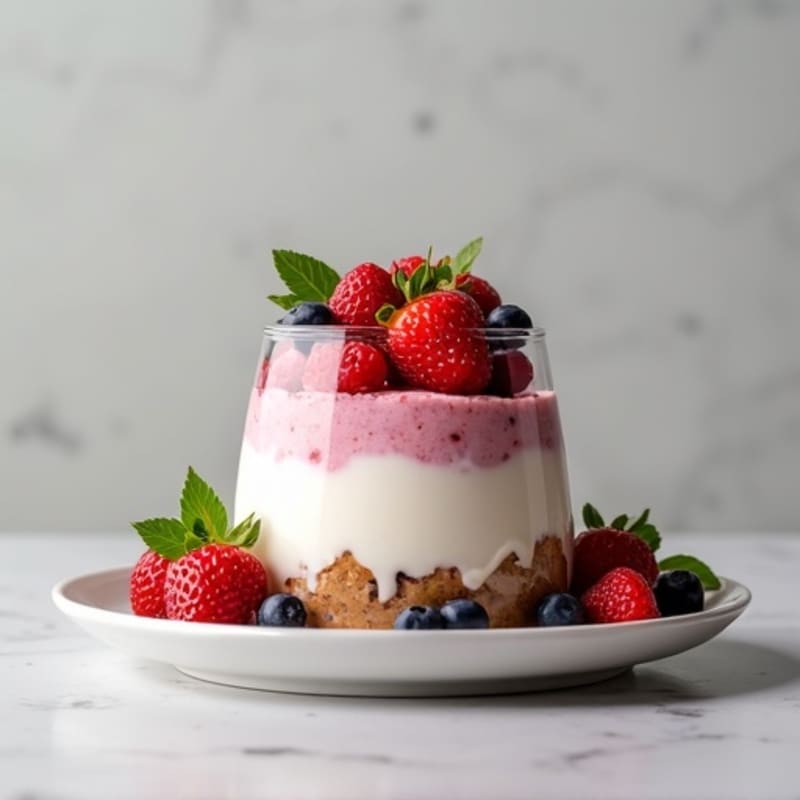 Greek Yogurt Protein Parfait with Almond Butter and Berries