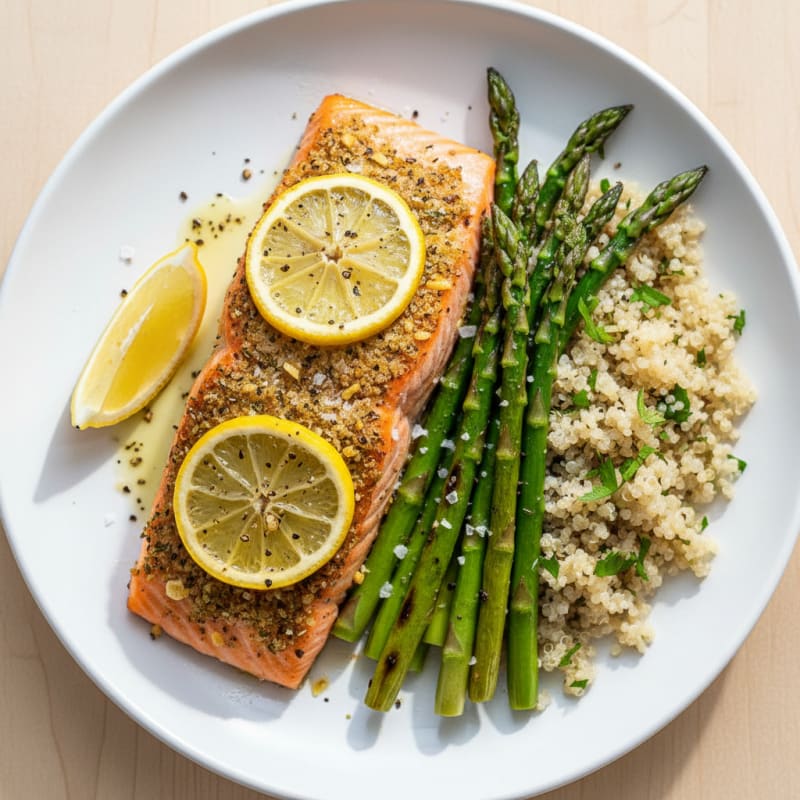 Lemon Herb Roasted Salmon with Asparagus