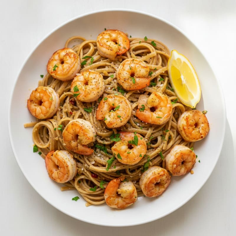 Garlic Butter Shrimp Scampi with Linguine