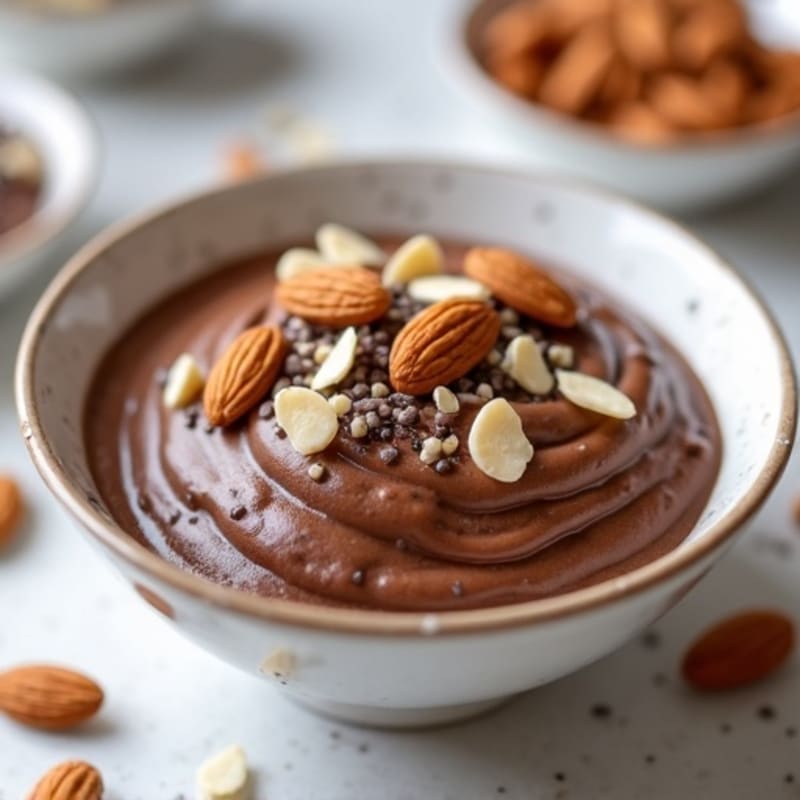 Silky Chocolate Protein Pudding with Almonds