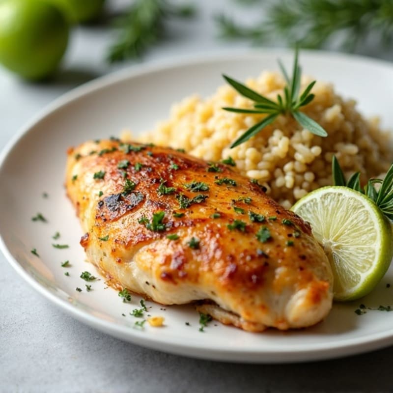 Herb-Roasted Chicken with Garlic Lime Rice
