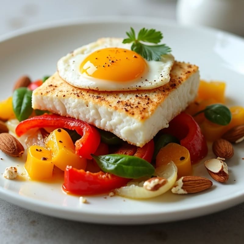 Pan-Seared Fish with Fajita Sautéed Bell Peppers and Onions