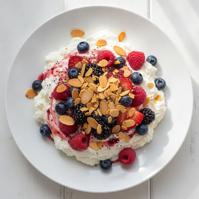 Silky Greek Yogurt Protein Mousse with Mixed Berries