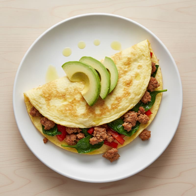 Egg White Veggie Omelet with Turkey Sausage
