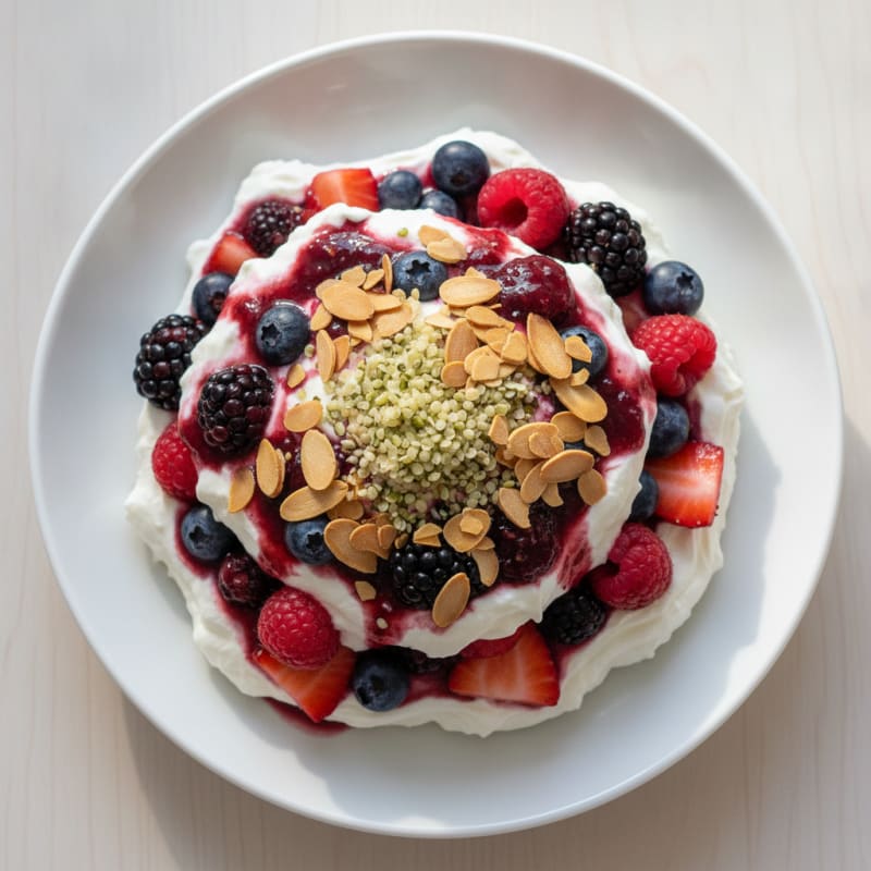 Silky Greek Yogurt Protein Parfait with Mixed Berries