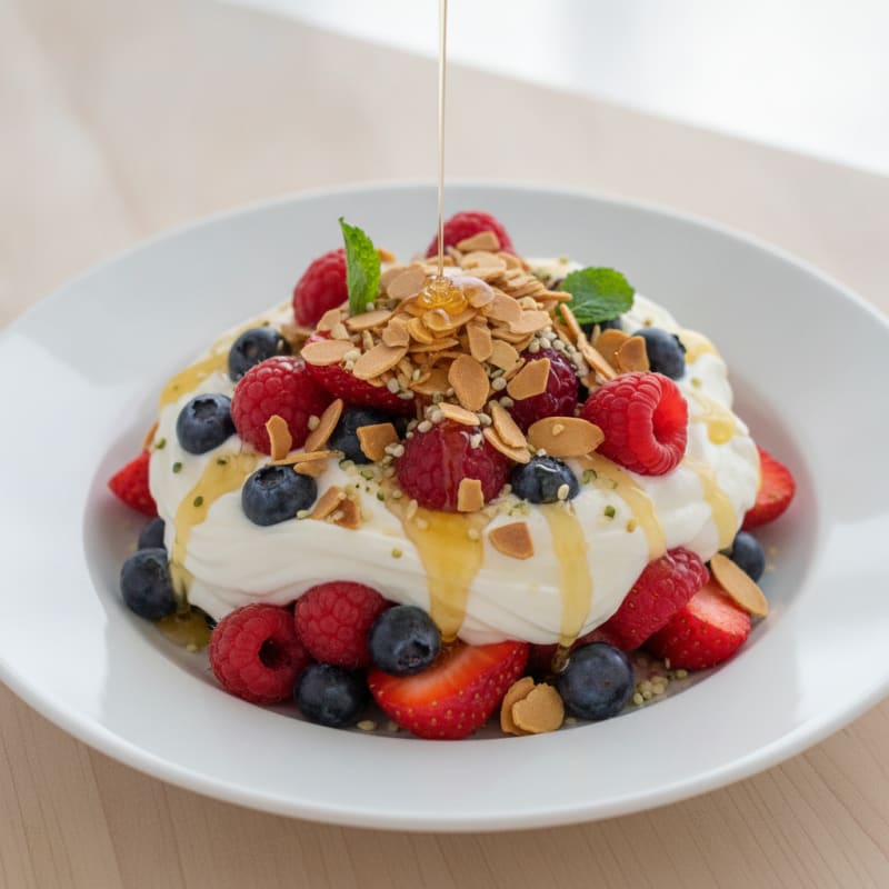 Greek Yogurt Protein Parfait with Mixed Berries