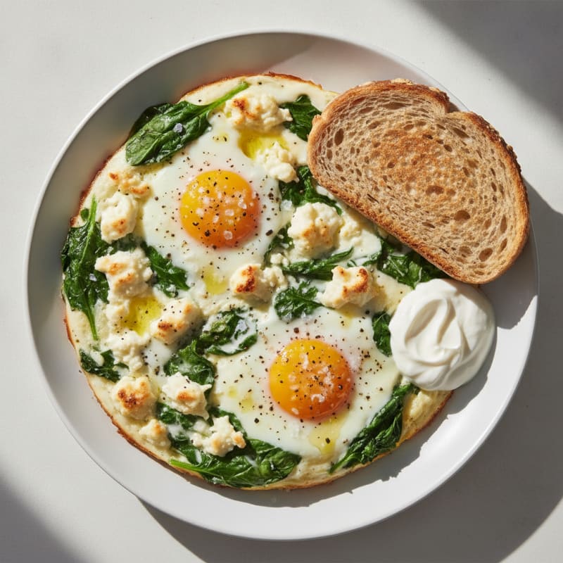Baked Eggs with Spinach and Feta