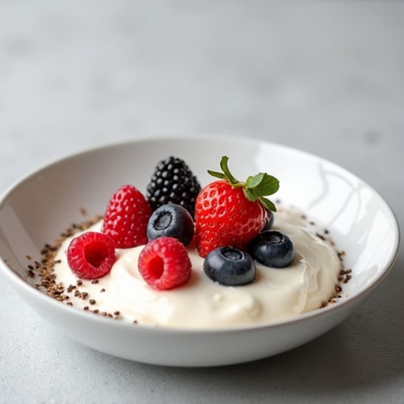 Silky Greek Yogurt Protein Mousse with Fresh Berries