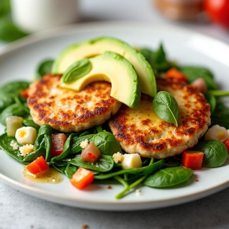 Egg White and Turkey Sausage Scramble with Baby Spinach
