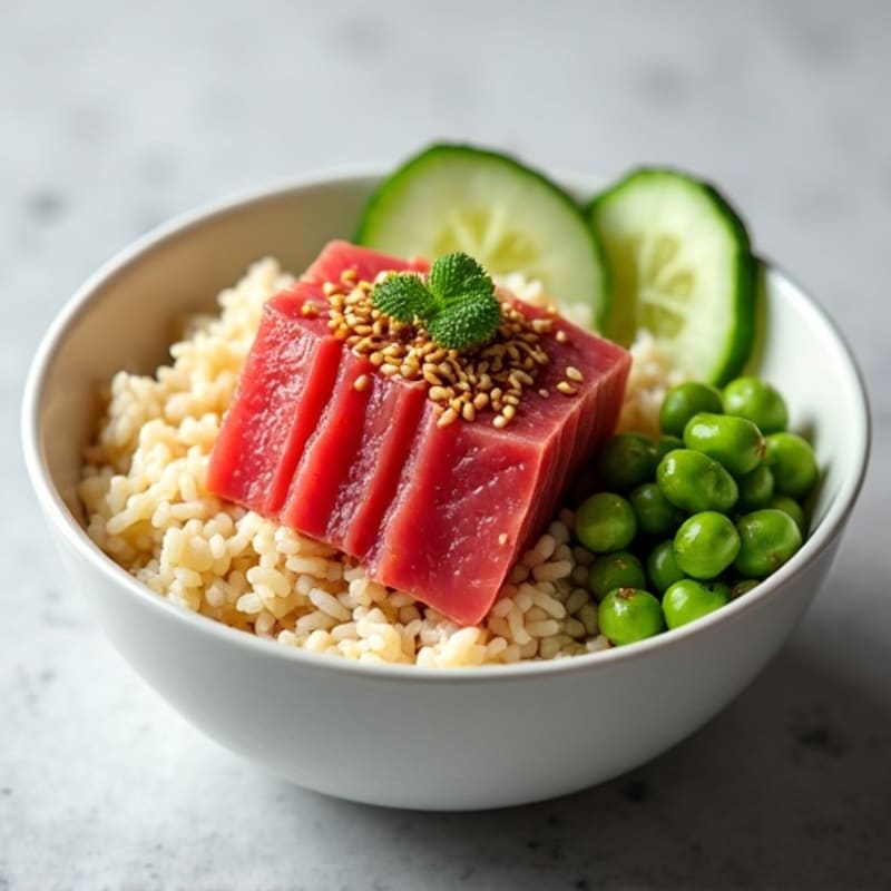 Fresh Tuna Poke Bowl with Sesame-Ginger Rice