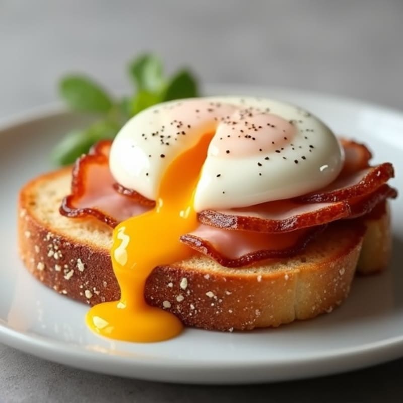 Open-Face Crispy Ham and Melted Swiss on Sourdough