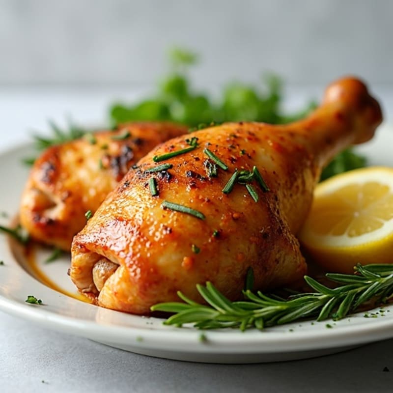 Crispy Herb-Roasted Chicken Legs with Lemon Garlic