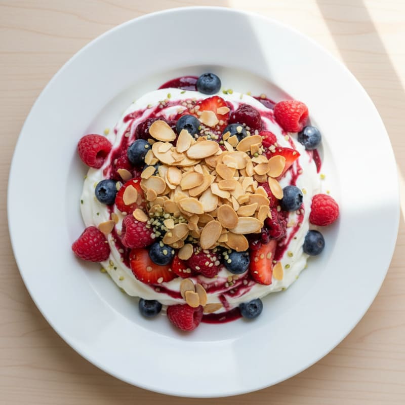 Greek Yogurt Protein Parfait with Mixed Berries